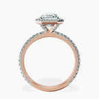 18kt Rose Gold Victoria Beckham Halo Lab Diamond Eternity Ring side right image one