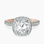 10kt Rose Gold Victoria Beckham Halo Lab Diamond Eternity Ring front image