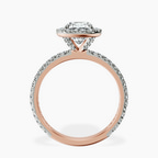 10kt Rose Gold Victoria Beckham Halo Lab Diamond Eternity Ring side right image one
