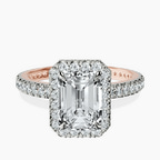 10kt Rose Gold Victoria Beckham Halo Lab Diamond Eternity Ring front image