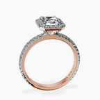 10kt Rose Gold Victoria Beckham Halo Lab Diamond Eternity Ring side right image one