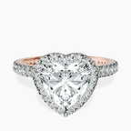 10kt Rose Gold Victoria Beckham Halo Lab Diamond Eternity Ring front image