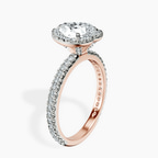 10kt Rose Gold Victoria Beckham Halo Lab Diamond Eternity Ring standing product image one