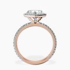 10kt Rose Gold Victoria Beckham Halo Lab Diamond Eternity Ring side right image one