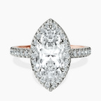 10kt Rose Gold Victoria Beckham Halo Lab Diamond Eternity Ring front image