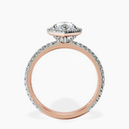 10kt Rose Gold Victoria Beckham Halo Lab Diamond Eternity Ring side right image one