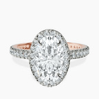10kt Rose Gold Victoria Beckham Halo Lab Diamond Eternity Ring front image