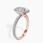 10kt Rose Gold Victoria Beckham Halo Lab Diamond Eternity Ring standing product image one