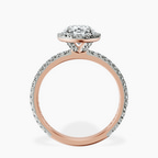 10kt Rose Gold Victoria Beckham Halo Lab Diamond Eternity Ring side right image one