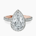 10kt Rose Gold Victoria Beckham Halo Lab Diamond Eternity Ring front image