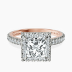 14kt Rose Gold Victoria Beckham Halo Lab Diamond Eternity Ring front image