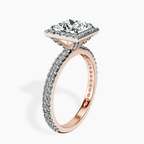 14kt Rose Gold Victoria Beckham Halo Lab Diamond Eternity Ring standing product image one