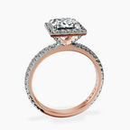 14kt Rose Gold Victoria Beckham Halo Lab Diamond Eternity Ring side right image one