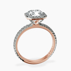 10kt Rose Gold Victoria Beckham Halo Lab Diamond Eternity Ring side right image one