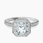14kt White Gold Victoria Beckham Halo Lab Diamond Eternity Ring front image