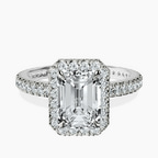 14kt White Gold Victoria Beckham Halo Lab Diamond Eternity Ring front image
