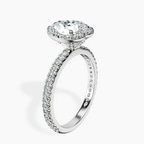 14kt White Gold Victoria Beckham Halo Lab Diamond Eternity Ring standing product image one