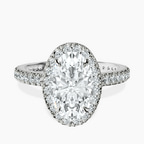 14kt White Gold Victoria Beckham Halo Lab Diamond Eternity Ring front image