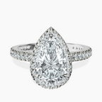14kt White Gold Victoria Beckham Halo Lab Diamond Eternity Ring front image