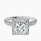 14kt White Gold Victoria Beckham Halo Lab Diamond Eternity Ring front image