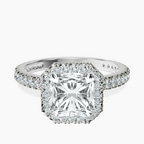 14kt White Gold Victoria Beckham Halo Lab Diamond Eternity Ring front image