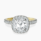 10kt Yellow Gold Victoria Beckham Halo Lab Diamond Eternity Ring front image