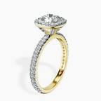 10kt Yellow Gold Victoria Beckham Halo Lab Diamond Eternity Ring standing product image one