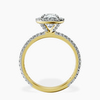 10kt Yellow Gold Victoria Beckham Halo Lab Diamond Eternity Ring side right image one