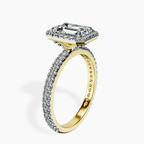 10kt Yellow Gold Victoria Beckham Halo Lab Diamond Eternity Ring standing product image one