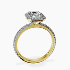 10kt Yellow Gold Victoria Beckham Halo Lab Diamond Eternity Ring side right image one
