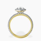 10kt Yellow Gold Victoria Beckham Halo Lab Diamond Eternity Ring side right image one