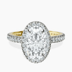 10kt Yellow Gold Victoria Beckham Halo Lab Diamond Eternity Ring front image