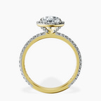 10kt Yellow Gold Victoria Beckham Halo Lab Diamond Eternity Ring side right image one