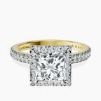 18kt Yellow Gold Victoria Beckham Halo Lab Diamond Eternity Ring front image