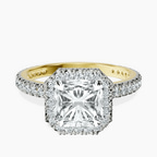 10kt Yellow Gold Victoria Beckham Halo Lab Diamond Eternity Ring front image