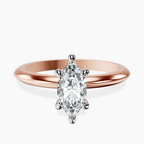 14kt Rose Gold Alora Six Prong Solitaire Lab Diamond Ring front image