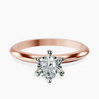 18kt Rose Gold Alora Six Prong Solitaire Lab Diamond Ring front image