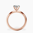 18kt Rose Gold Alora Six Prong Solitaire Lab Diamond Ring side right image one