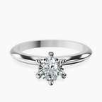 10kt White Gold Alora Six Prong Solitaire Lab Diamond Ring front image