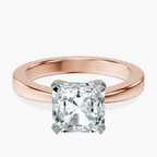 18kt Rose Gold Jannel Tapering Solitaire Lab Diamond Ring front image