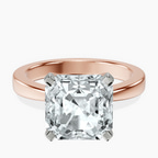 18kt Rose Gold Jannel Tapering Solitaire Lab Diamond Ring front image