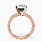 18kt Rose Gold Jannel Tapering Solitaire Lab Diamond Ring side right image one