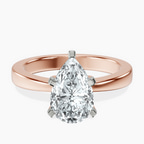 18ct Rose Gold Jannel Tapering Solitaire Lab Diamond Ring front image