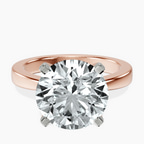 14kt Rose Gold Jannel Tapering Solitaire Lab Diamond Ring front image