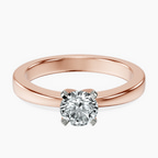 10kt Rose Gold Jannel Tapering Solitaire Lab Diamond Ring front image