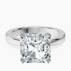 Platinum Jannel Tapering Solitaire Lab Diamond Ring front image