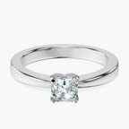 18kt White Gold Jannel Tapering Solitaire Lab Diamond Ring front image