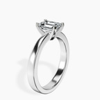 18kt White Gold Jannel Tapering Solitaire Lab Diamond Ring standing product image one