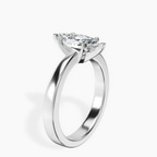 18kt White Gold Jannel Tapering Solitaire Lab Diamond Ring standing product image one