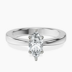 18kt White Gold Jannel Tapering Solitaire Lab Diamond Ring front image